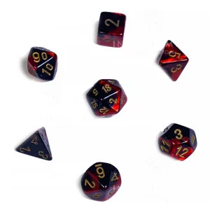 Chessex: CHX20633 Mini 7-Die Set Gemini Black-Red/gold [7]