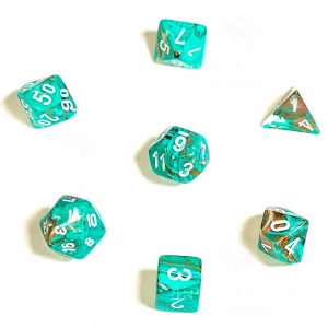 Chessex: CHX20403 Mini 7-Die Set Marble Oxi-Copper/white [7]