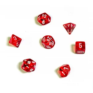 Chessex: CHX20374 Mini 7-Die Set Translucent Red/white [7]