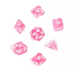 Chessex: CHX20384 Mini 7-Die Set Translucent Pink/white [7]