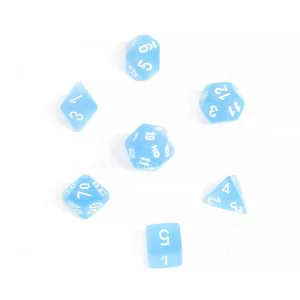Chessex: CHX20416 Mini 7-Die Set Frosted Caribbean Blue/white [7]