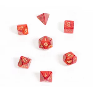 Chessex: CHX20414 Mini 7-Die Set Scarab Scarlet/gold [7]