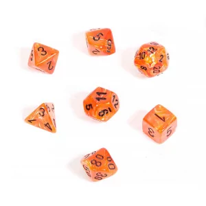 Chessex: CHX20433 Mini 7-Die Set Vortex Orange/black [7]