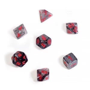 Chessex: CHX20478 Mini 7-Die Set Velvet Black/red [7]