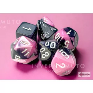 Chessex: CHX20630 Mini 7-Die Set Gemini Black-Pink/white [7] 2