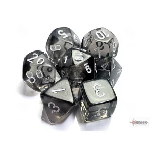 Chessex: CHX23078 Translucent 7-Die Smoke/white  [7]