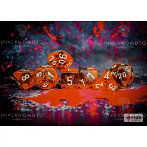 Chessex: CHX23073 Translucent 7-Die Orange/white  [7] 2