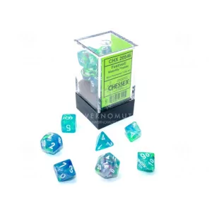 Chessex: CHX20546 Mini 7-Die Set Festive Waterlily/white [7] 2