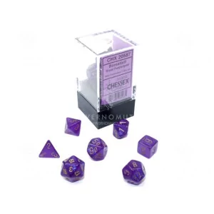 Chessex: CHX20587 Mini 7-Die Set Borealis Royal Purple/gold [7] 2