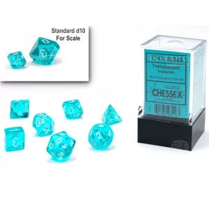 Chessex: CHX20385 Mini 7-Die Set Translucent Teal/white [7]