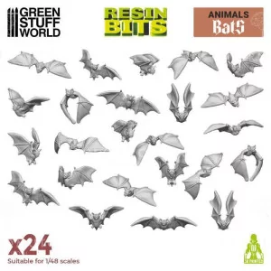 Green Stuff World: 12295 Resin Bits - Bats 1/48 [24]