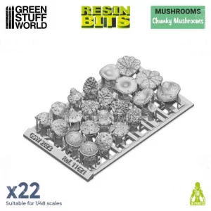 Green Stuff World: 11621 Resin Bits - Chunky Mushrooms 1/48 [22] 2