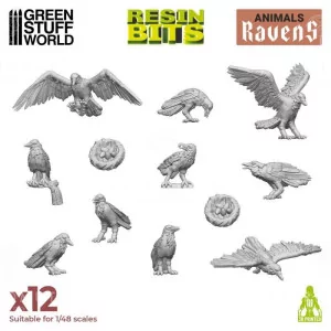 Green Stuff World: 12293 Resin Bits - Ravens 1/48 [10]