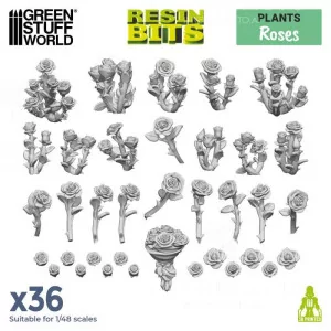 Green Stuff World: 11617 Resin Bits - Roses 1/48 [36]