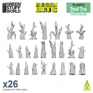 Green Stuff World: 11630 Resin Bits - Dead Tree Branches 1/48 [26]