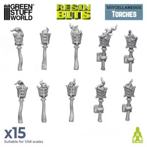 Green Stuff World: 12241 Resin Bits - Torches 1/48 [15]
