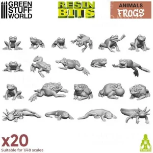 Green Stuff World: 12294 Resin Bits - Frogs 1/48 [20]