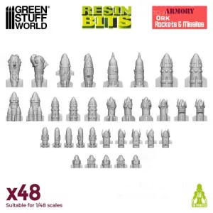 Green Stuff World: 12647 Resin Bits - Ork Rockets & Missiles 1/48 [34]