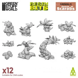 Green Stuff World: 12666 Resin Bits - Swarm Of Scarabs 1/48 [12]