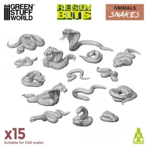 Green Stuff World: 12668 Resin Bits - Snakes 1/48 [15]