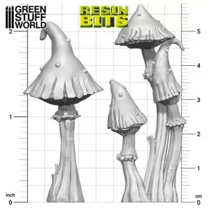 Green Stuff World: 12961 Resin Bits - Goblin Mushrooms XL 1/48 [6] 2
