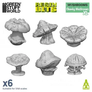 Green Stuff World: 12963 Resin Bits - Chunky Mushrooms XL 1/48 [6]