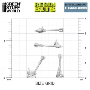 Green Stuff World: 12243 Resin Bits - Flaming Arrows 1/48 [31] 2