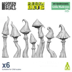 Green Stuff World: 12961 Resin Bits - Goblin Mushrooms XL 1/48 [6]
