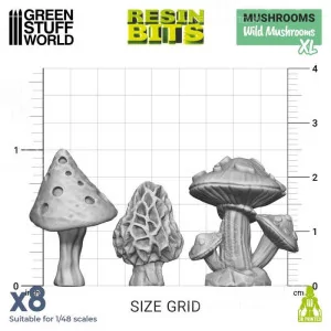 Green Stuff World: 12962 Resin Bits - Wild Mushrooms XL 1/48 [8] 2