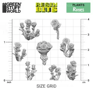 Green Stuff World: 11617 Resin Bits - Roses 1/48 [36] 2