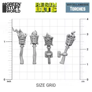 Green Stuff World: 12241 Resin Bits - Torches 1/48 [15] 2