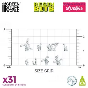Green Stuff World: 12367 Resin Bits - Splashes 1/48 [31] 2