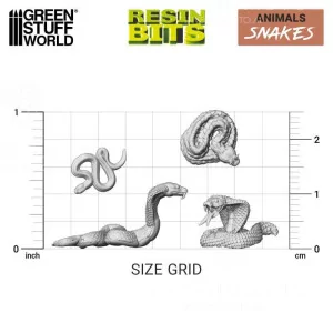 Green Stuff World: 12668 Resin Bits - Snakes 1/48 [15] 2