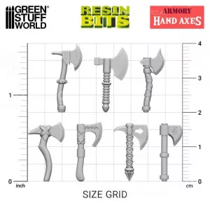 Green Stuff World: 12792 Resin Bits - Hand Axes 1/48 [30] 2